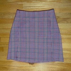 brandy melville pink plaid mini skirt